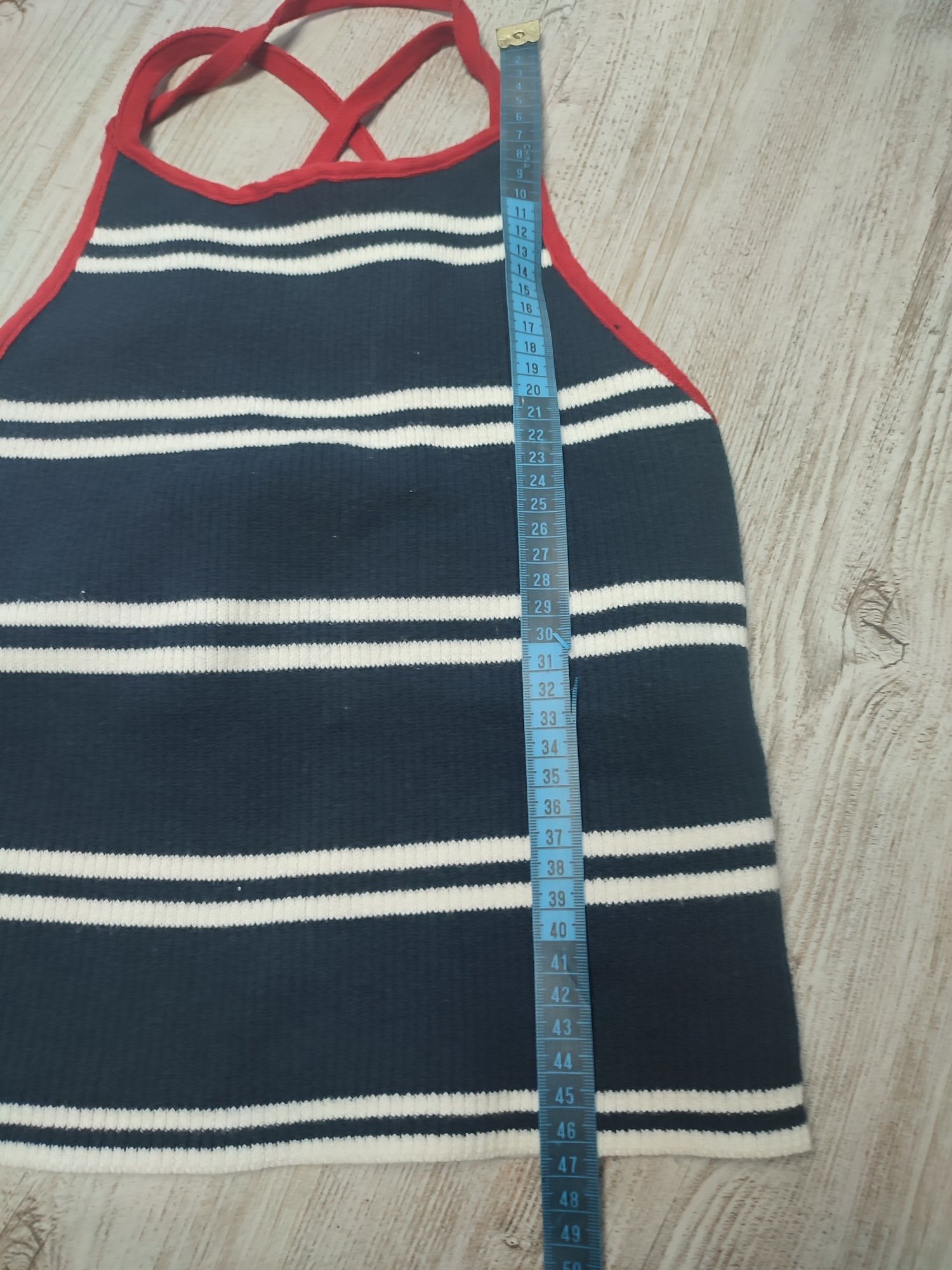 Hollister M 38 bluzka damska crop top ramiączka paski lato krótka
