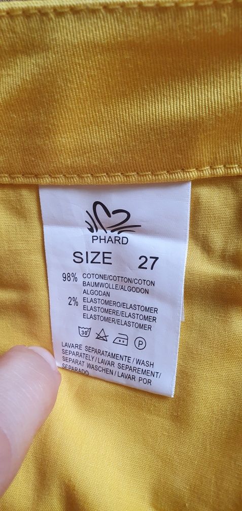 Штани джинси жовті Italy 27 розмір