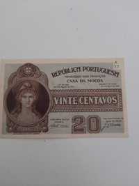 Nota antiga 20 centavos