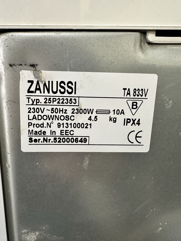 Пральна машина вертикальна ZANUSSI TA833V