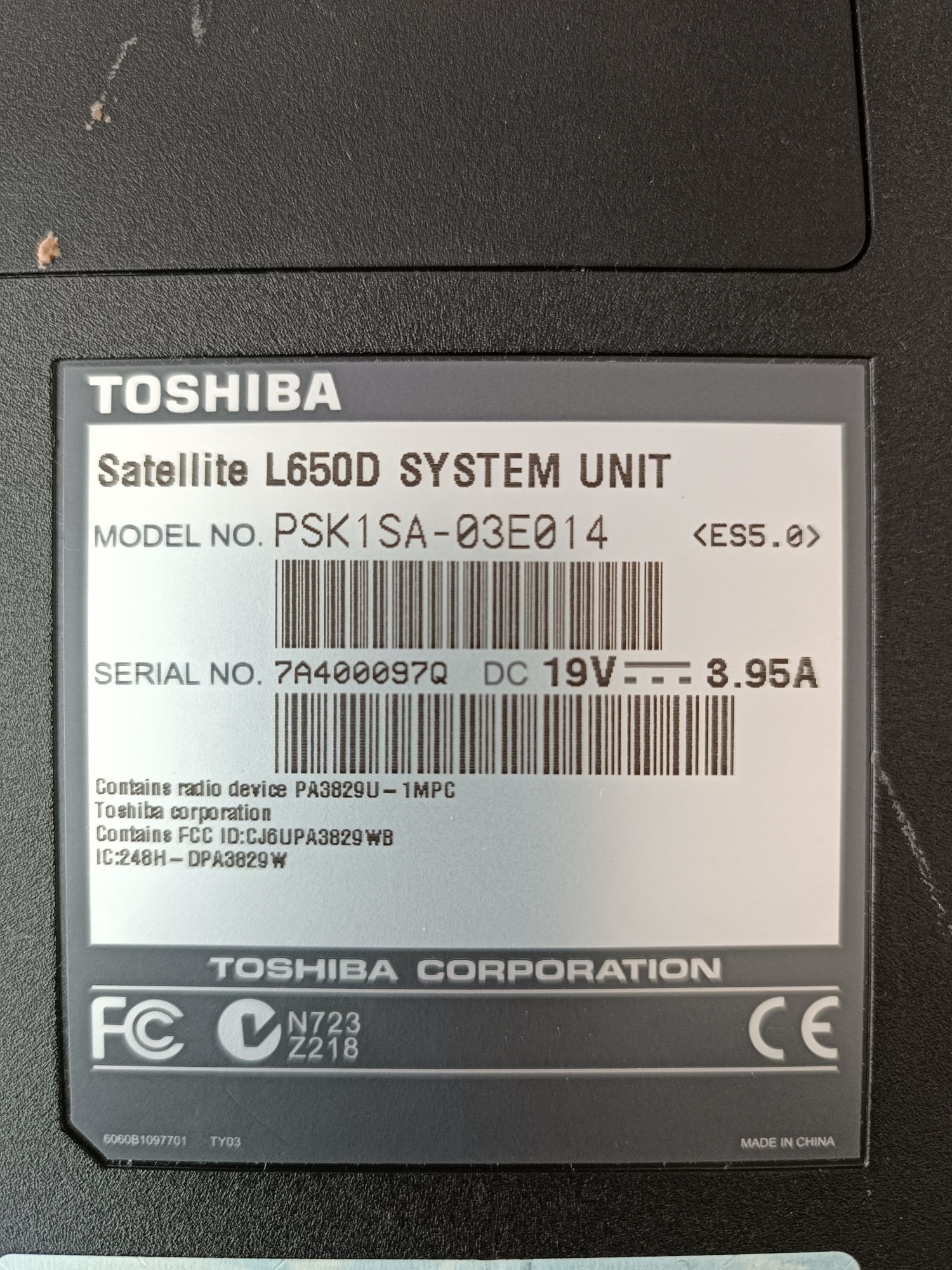 Ноутбук Toshiba satellite L650D