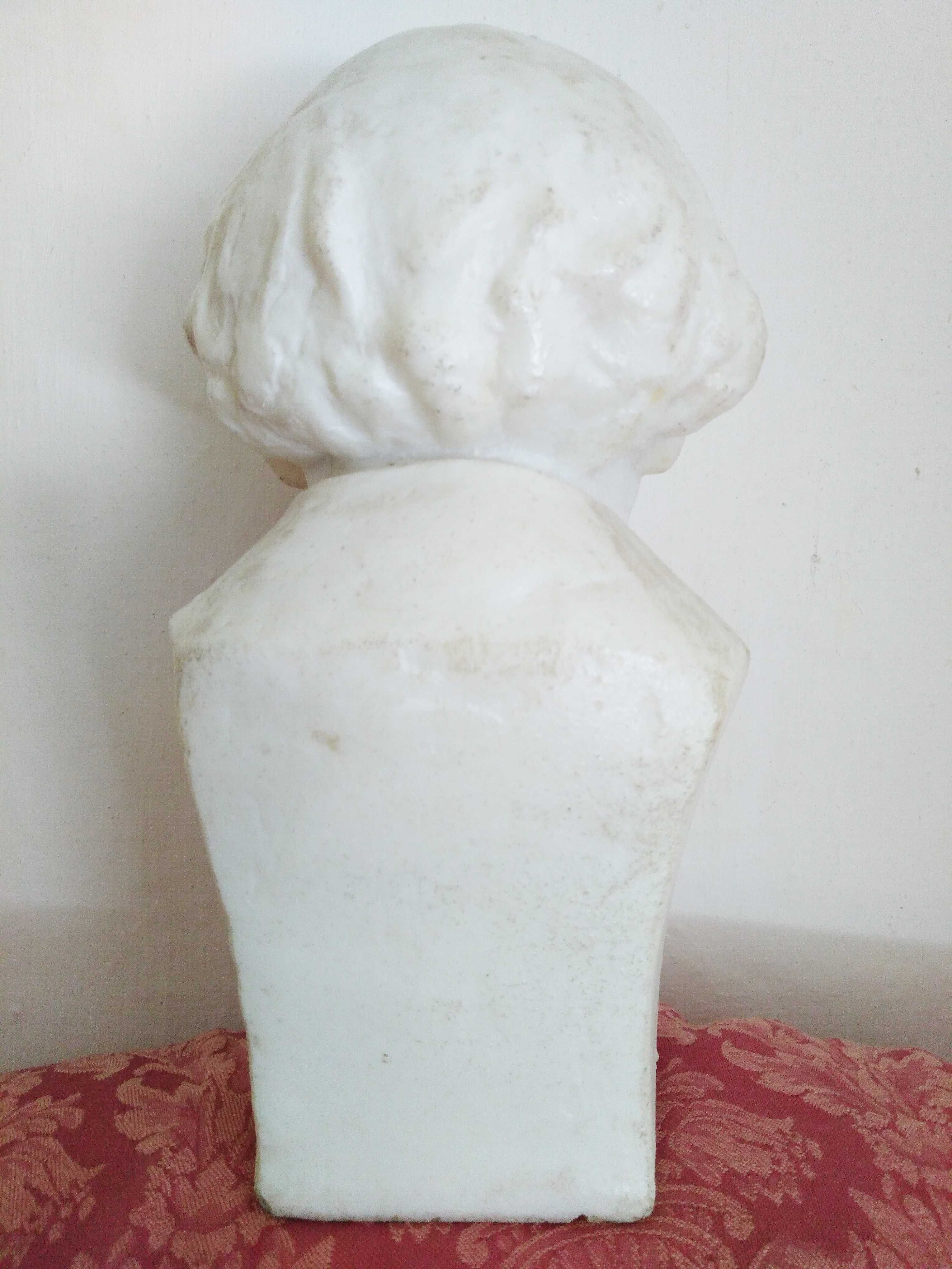 Бюст из белого мрамора, винтажный, размером 13×14×25 см, антиквариат