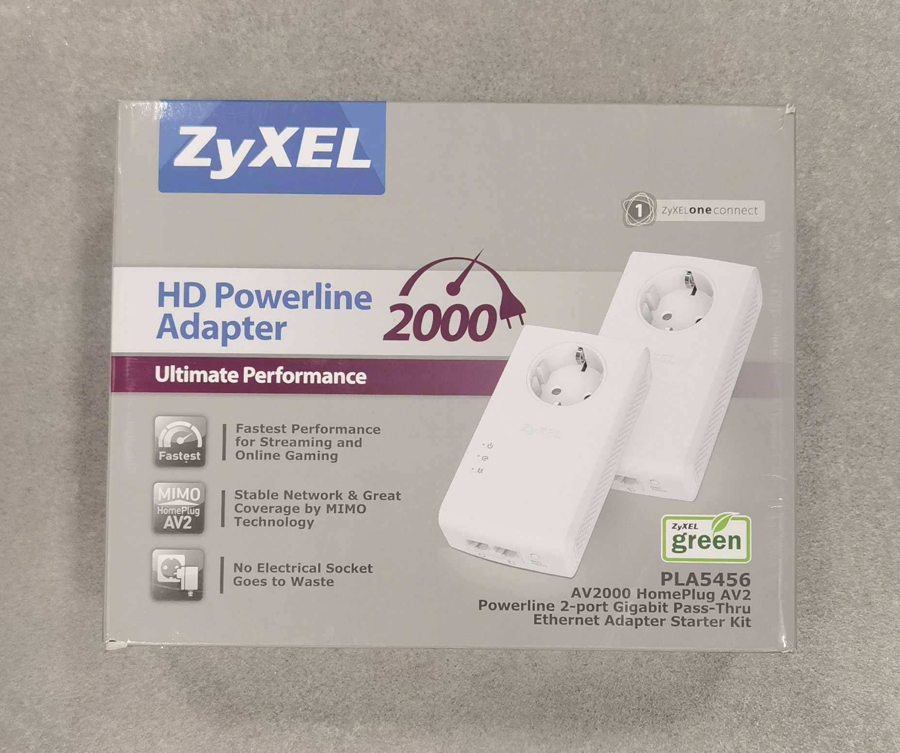 Adapter PLC PowerLine ZyXEL PLA5456 (PLA5456-EU0201F) - 2 szt.