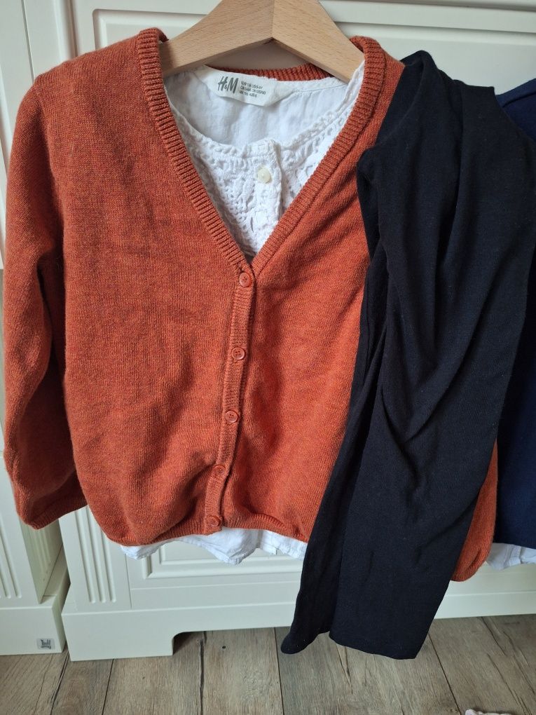 Zestaw marynarka Next 110cm sweterek Mexx + koszule białe H&M itd