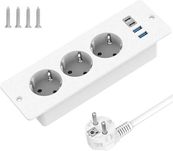 Listwa zasilająca z 3 gniazdami do zabudowy w blat. 2 port USB 2 Typ C