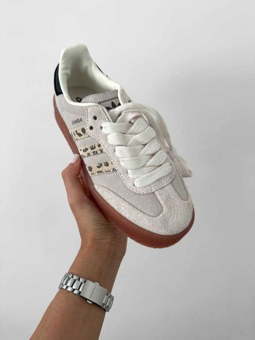 Кросівки Adidas Samba Platform Leopard Grey premium