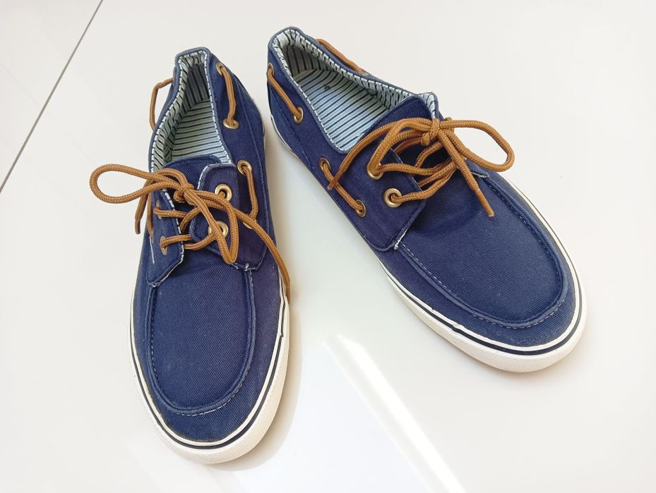 Tenisówki wsuwane marynarskie mokasyny r.35