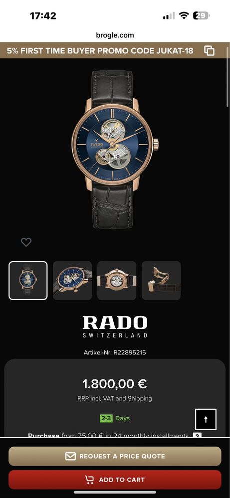 Rado Coupole Open Heart Novo!