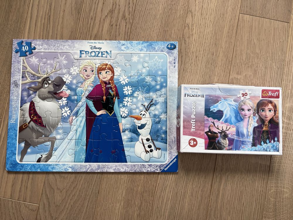 Dwa zestawy puzzli Elsa Kraina Lodu 3-4 latka
