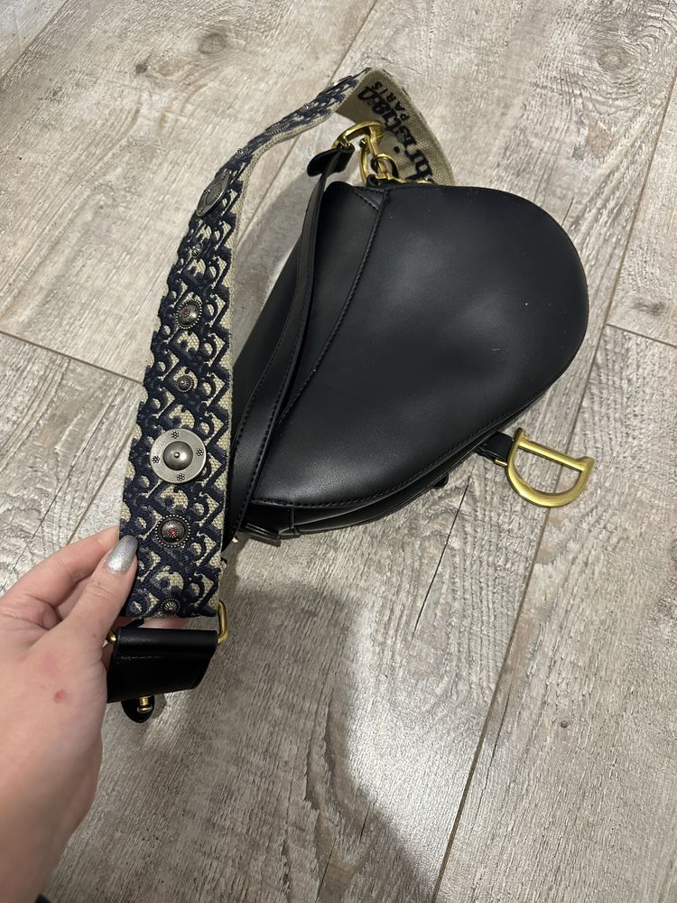 Dior saddle torba torebka skóra naturalna pasek logowana premium