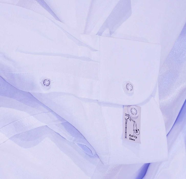 Bugatti koszula XXXL 47/48 krótki długi rękaw biała lniana boss th ck