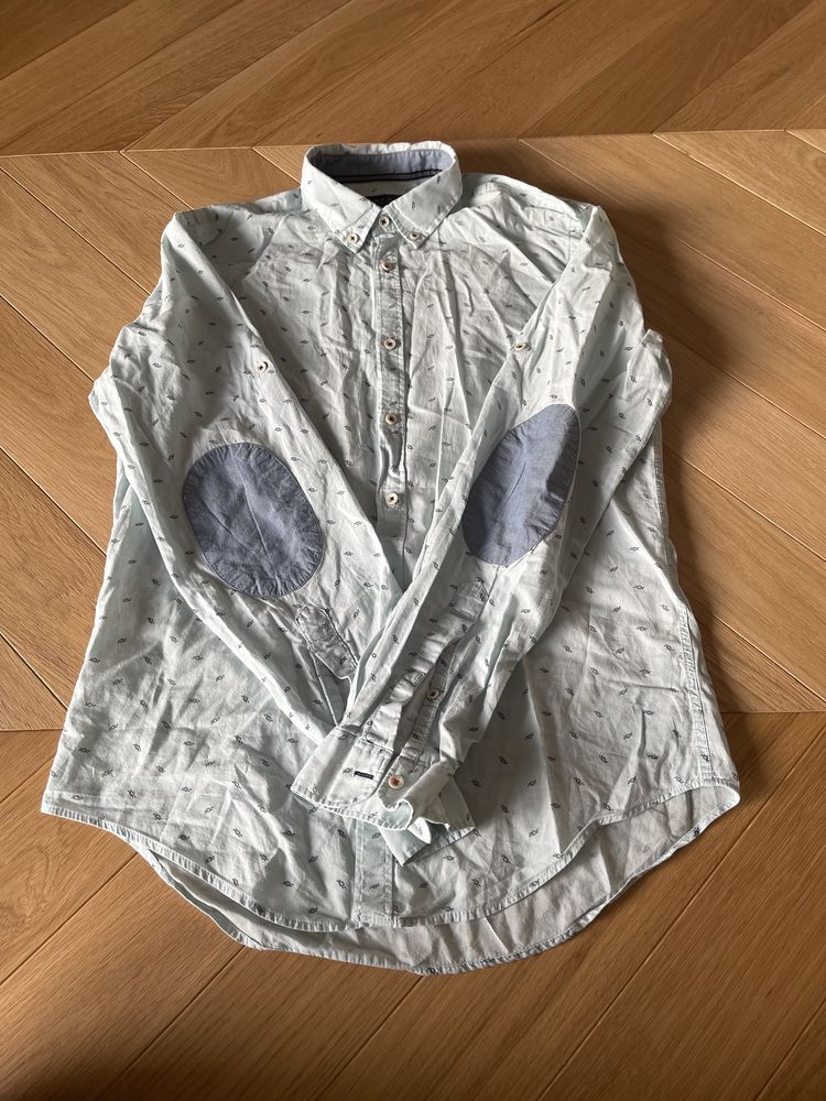 Koszula męska Zara Slim Fit M długi rękaw Idealna Bawełna 100%