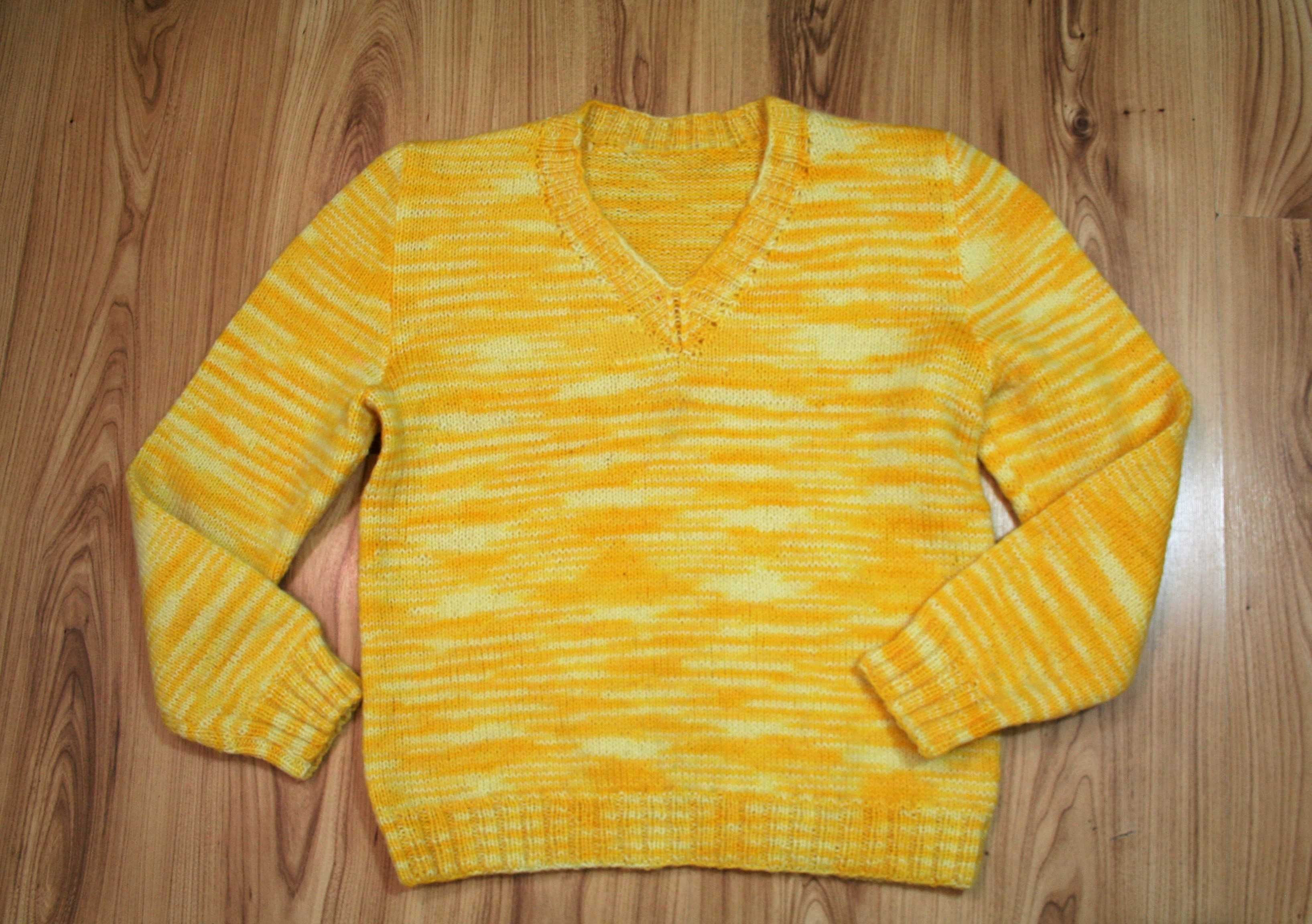 Sweter Wełniany Żółty Sweter Rozmiar: M