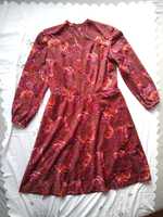 Sukienka ręcznie szyta Lata '70 Non-iron Paisley Rozkloszowana