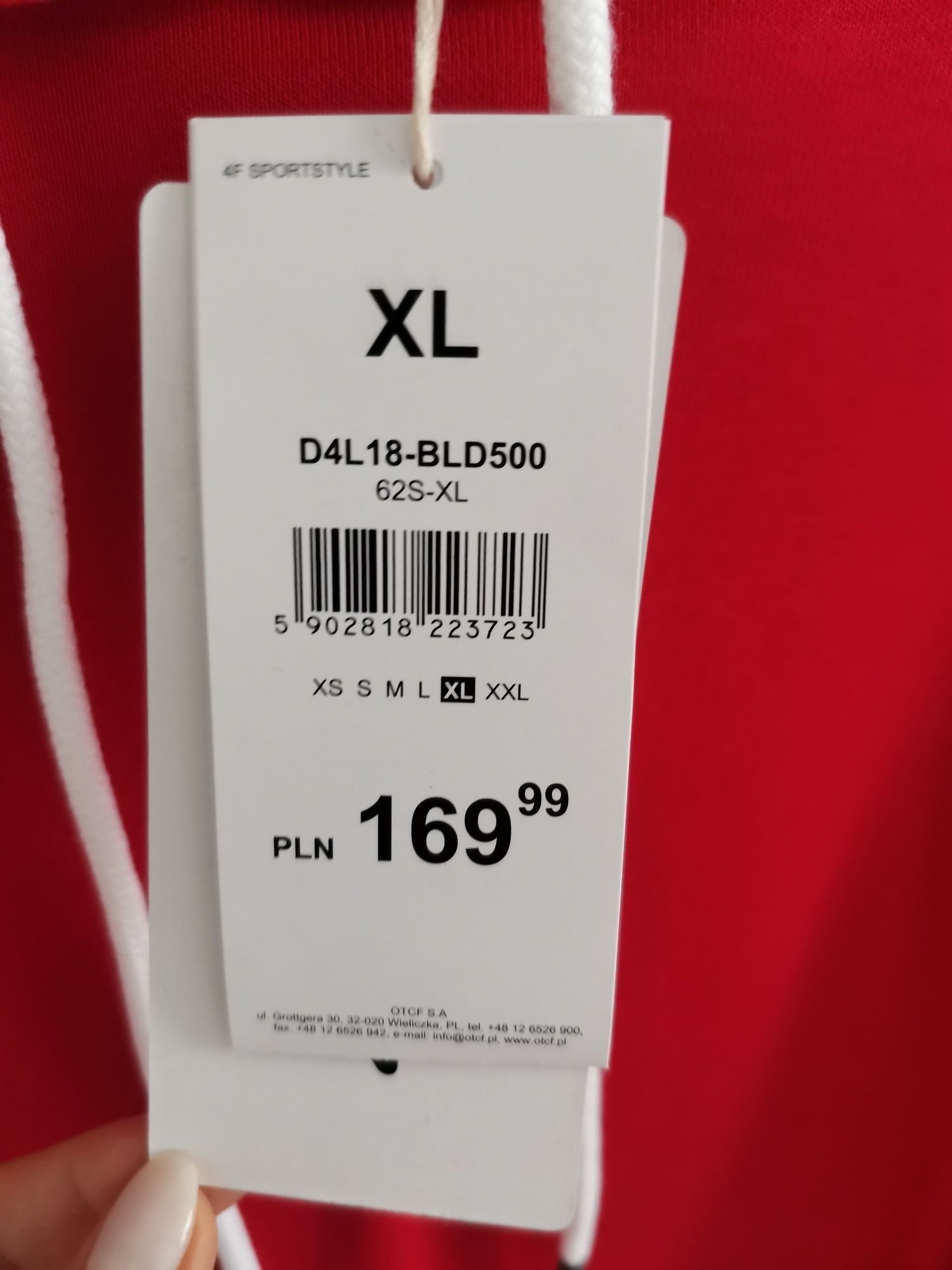 4F Bluza kibica POLSKA XL czerwona NOWA