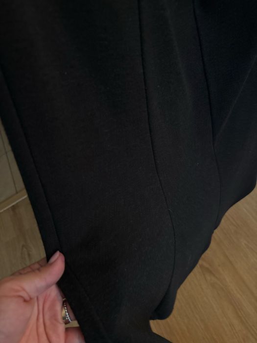 Grafitowa czarna szara długa grubsza spódnica XL z wełną