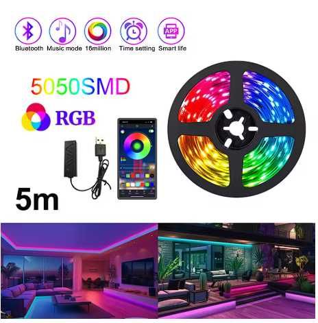 Светодиодная лента RGB 5050 с синхронизацией музыки 5 метров