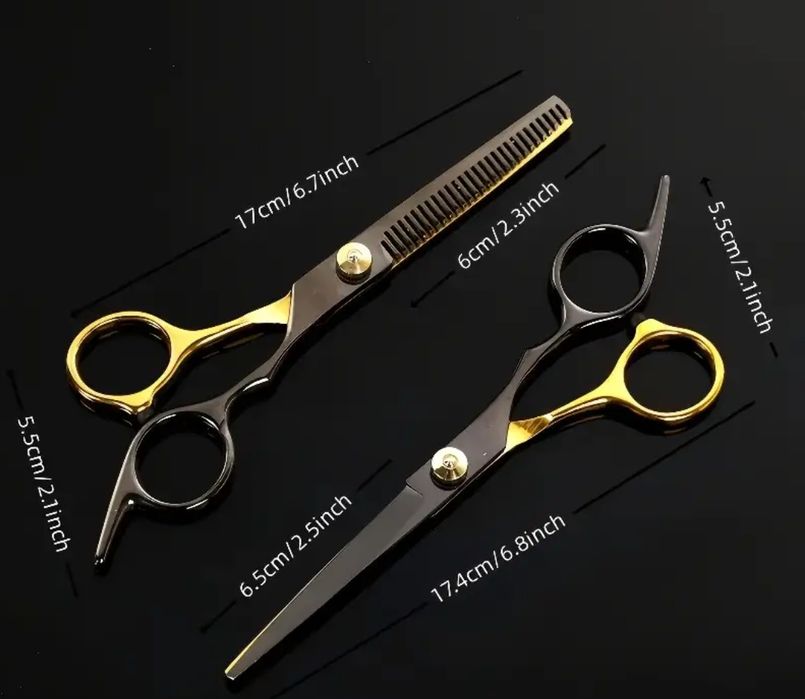 Набір нові перукарські ножиці 2 шт, прямі та філірувальні