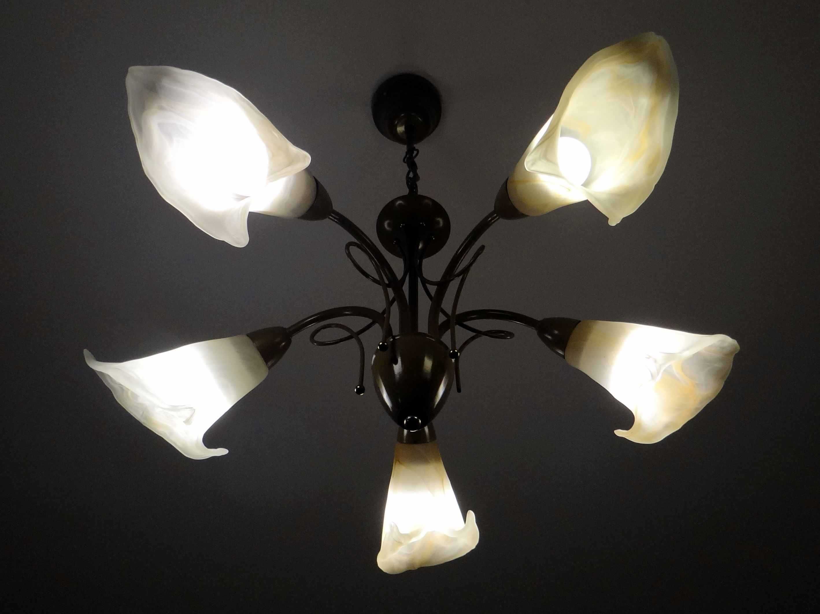 Lampa wisząca pokojowa, żyrandol z żarówkami LED