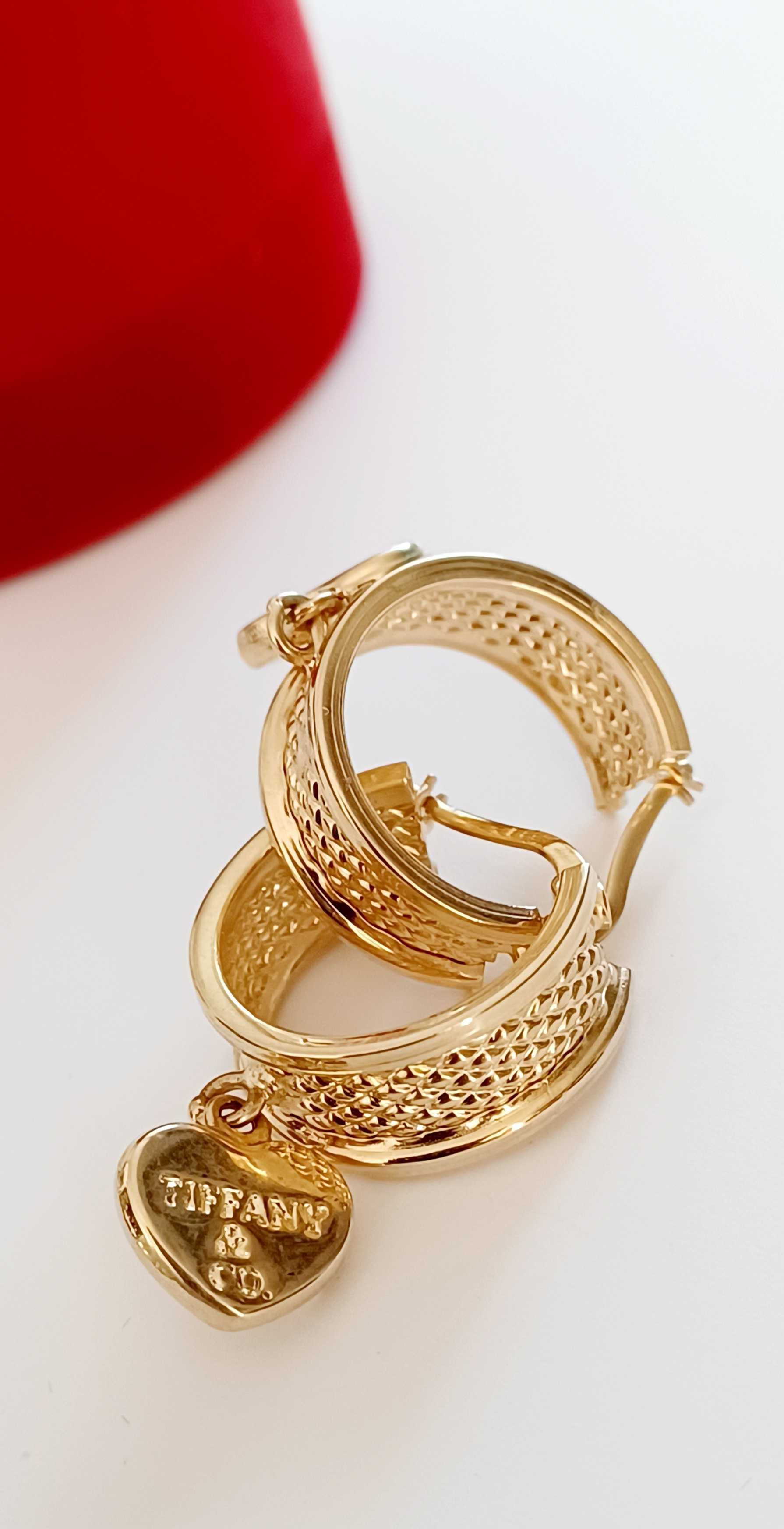 Kolczyki złote Tiffany wzór próba 585