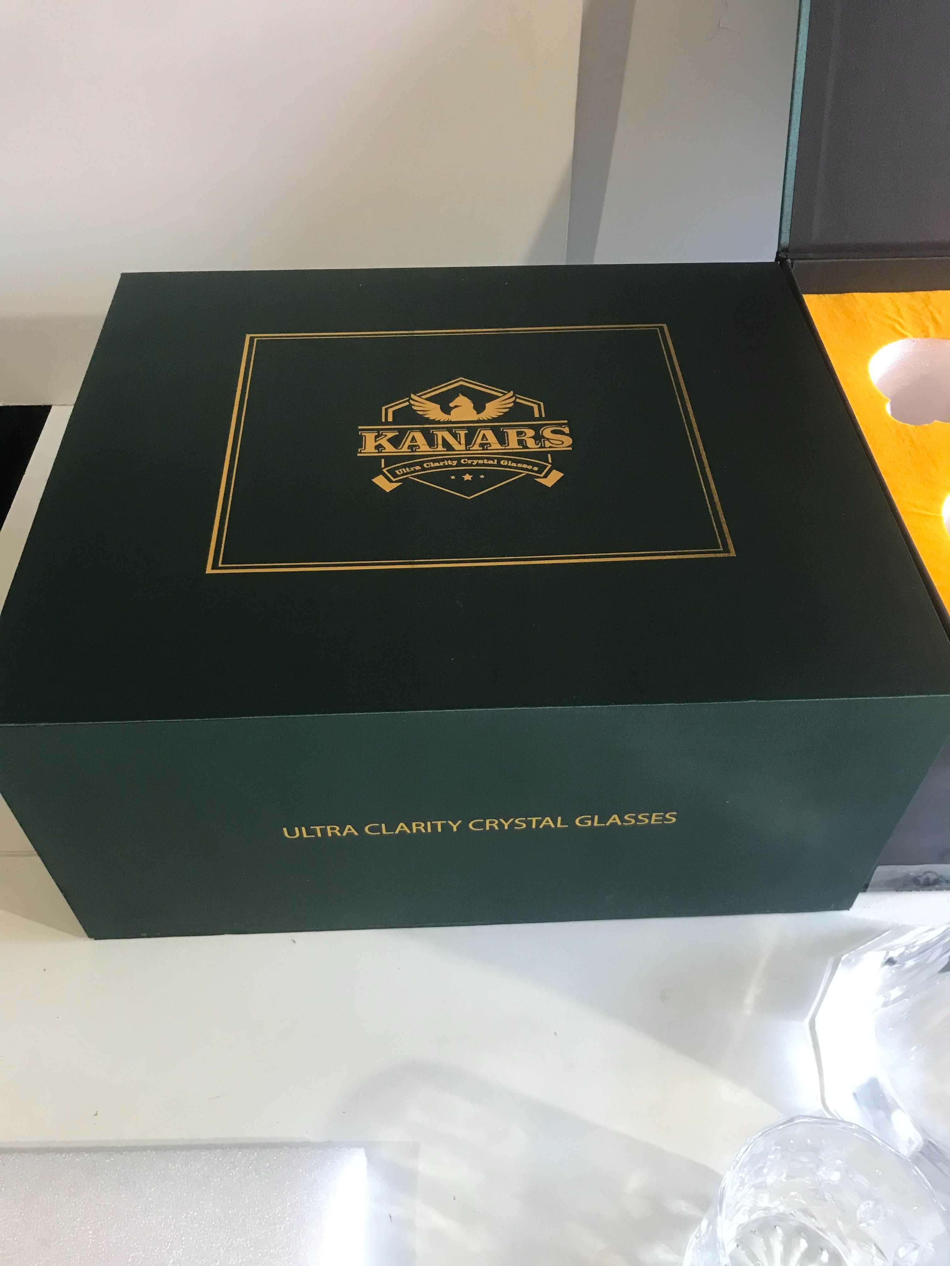 Набір кришталевих склянок по 300 мл та графин 550 мл KANARS,для віскі