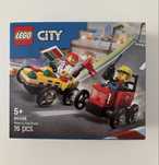 LEGO 60458 City - zestaw wyścigówek pizza wóz strażacki klocki nowe
