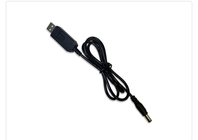 USB кабель USB to DC 5.5 x 2.1mm, 9-12V, 1m blac