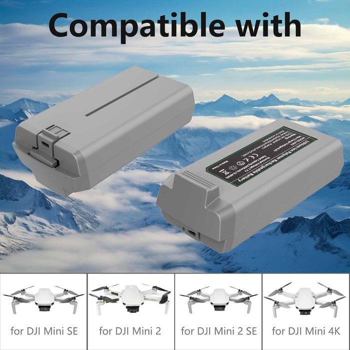 2 Baterias com estação de carregamento para Drone DJI Mini 4K/Mini 2