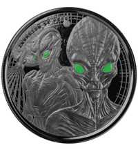 Новинка серебрянная монета Alien