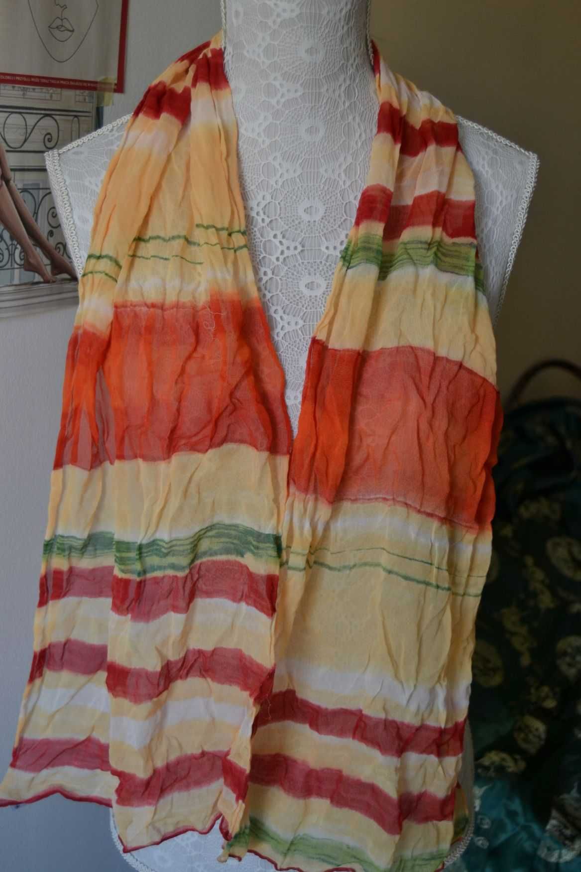 Jedwabny angielski  silk jedwab szalik szal.