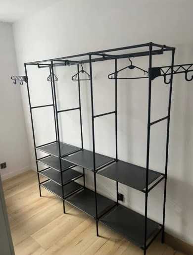 Organizer na ubrania z półkami GARDEROBA metalowa regał szafa XXL