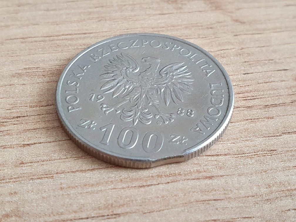 Destrukt moneta 100 zł 1988 Jadwiga okazja kolekcja prl