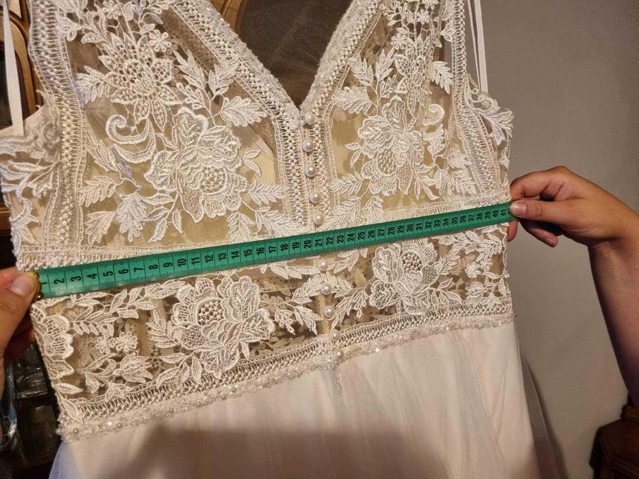 Suknia ślubna - L/XL - bialy/ecru