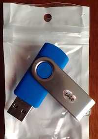 Новая флэшка-брелок  64 Гб USB 2.0, синяя,тест H2testw, флеш