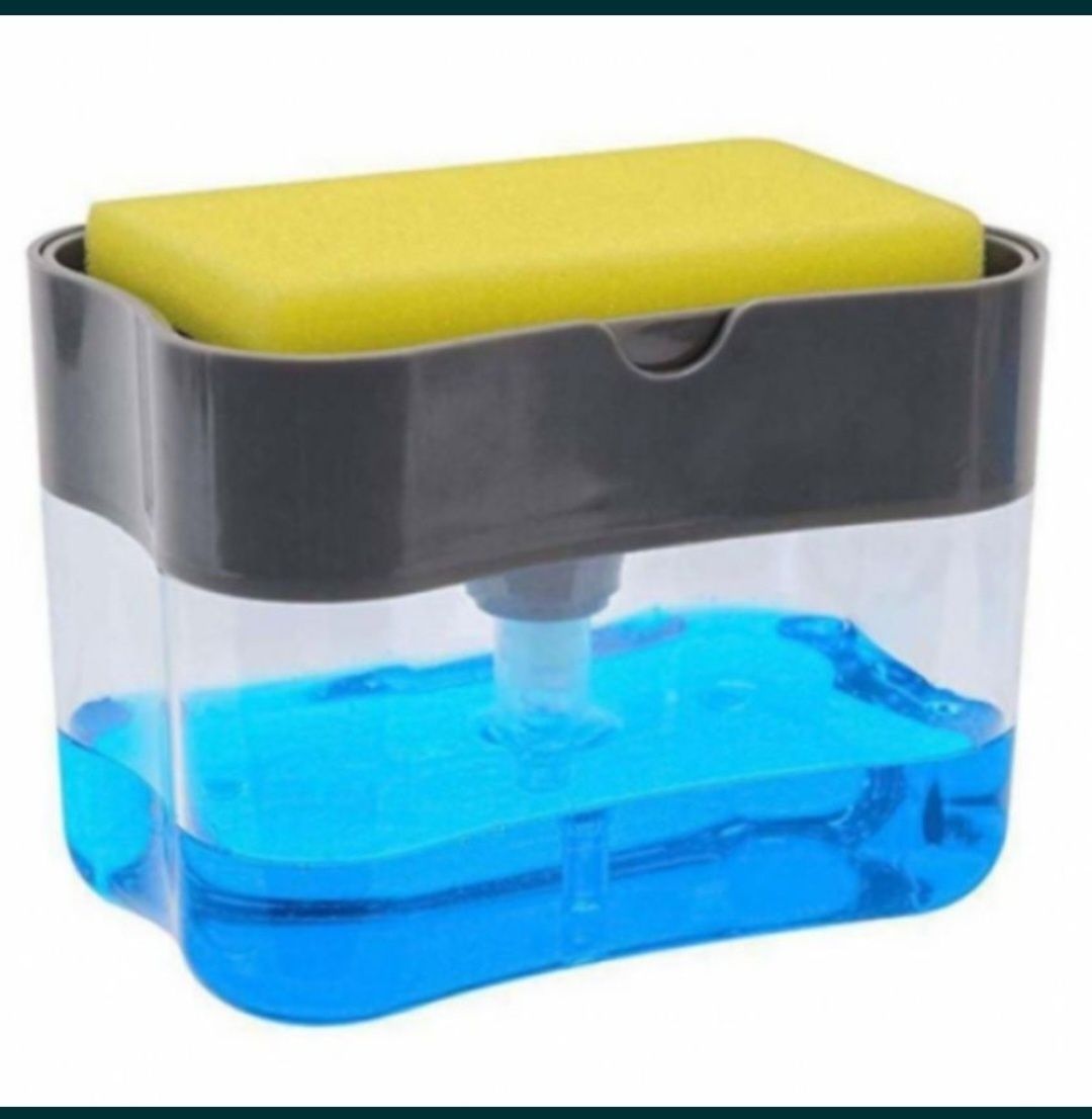 Органайзер для мочалок с мыльницей и дозатором Soap Pump Sponge Caddy