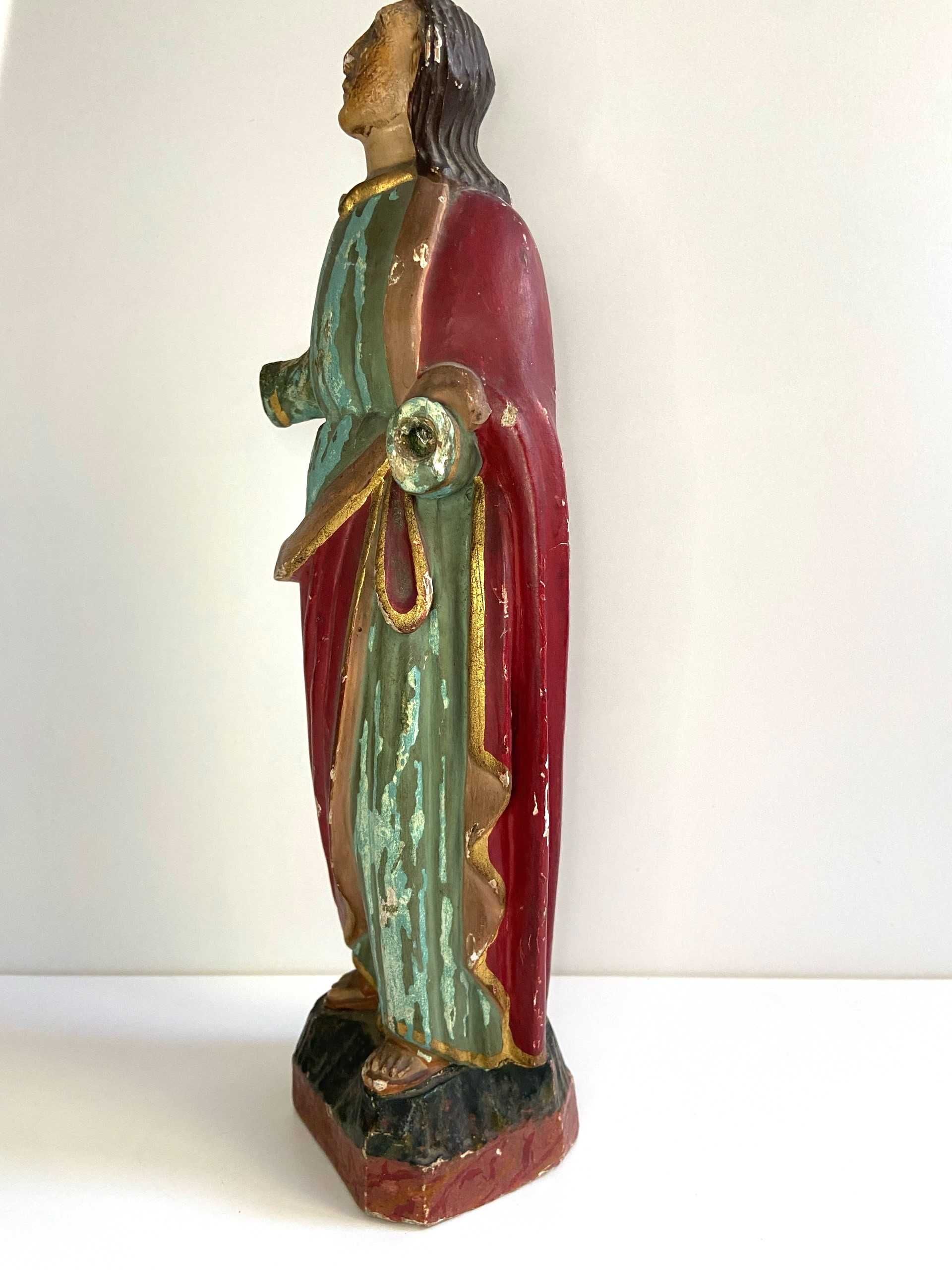 Antiga Escultura em madeira policromada