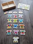 Drewniana układanka puzzle ubranka