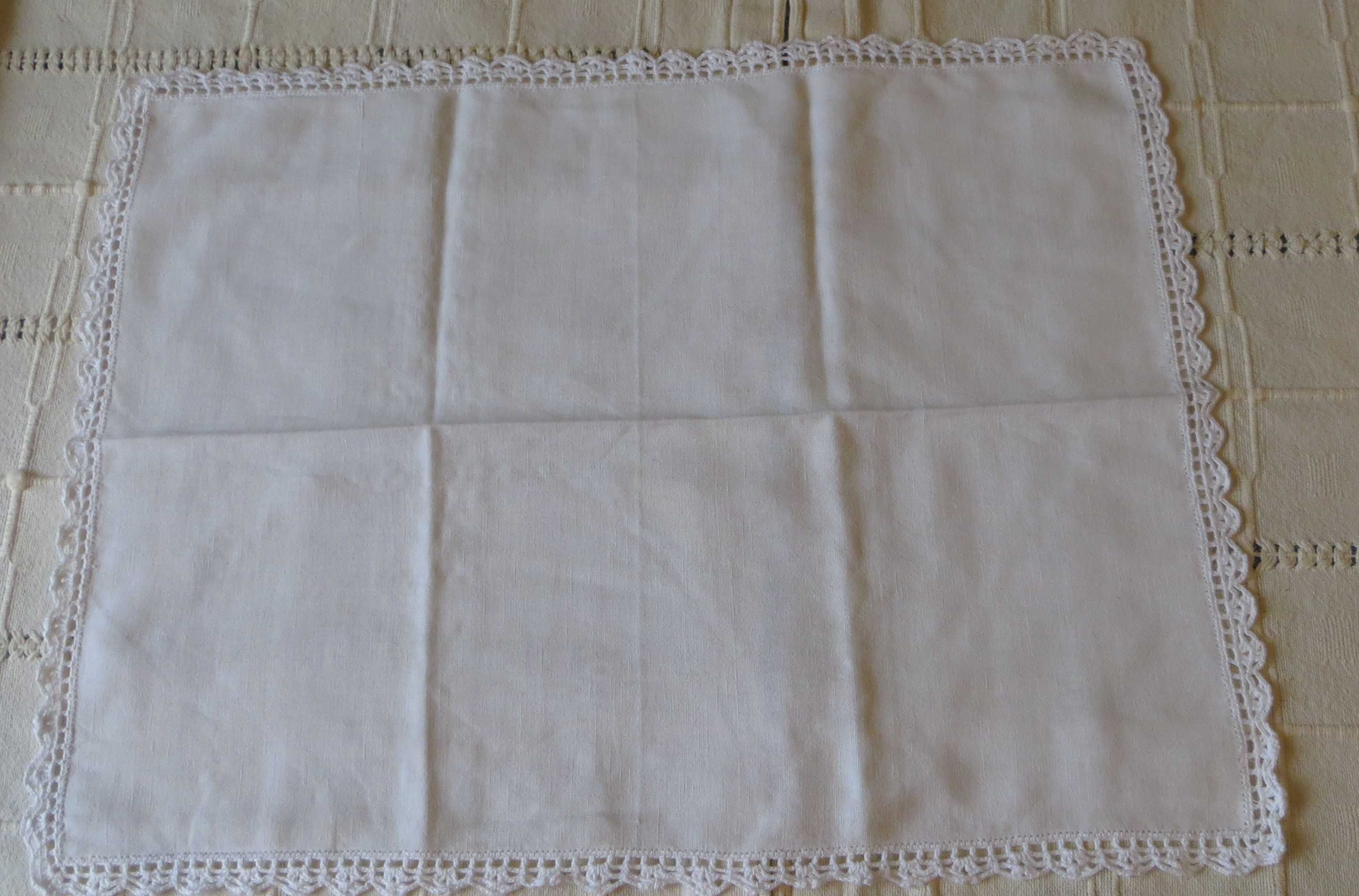 Napperons antigos de linho com 120 anos - Conjunto de 5 Napperons