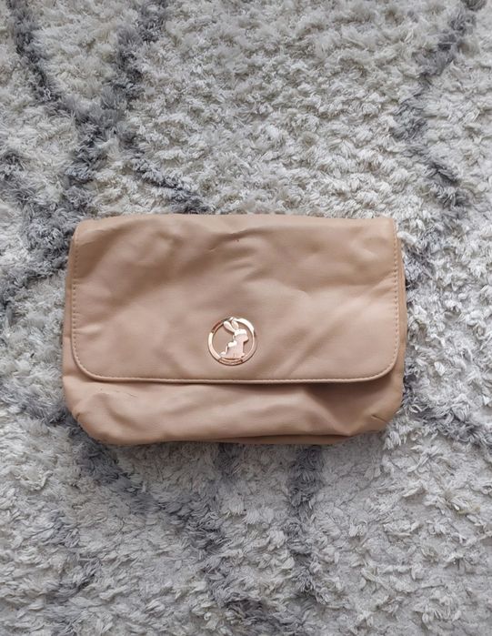 Skórzana torebka Tally Weijl bezowa na złotym łańcuszku