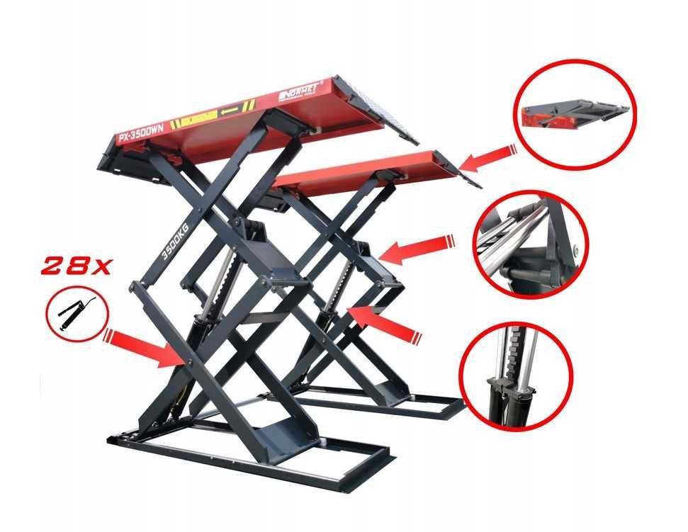 Podnośnik Nożycowy Wysoki Naposadzkowy 3.5t Normet PX3500WN