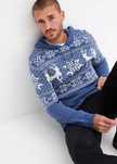 B.P.C sweter męski w norweski wzór z kapturem r.4XL