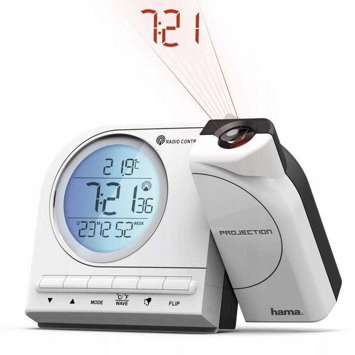 Budzik Projekcyjny Hama RCR 110 Radiowy DCF Podświetlany LCD