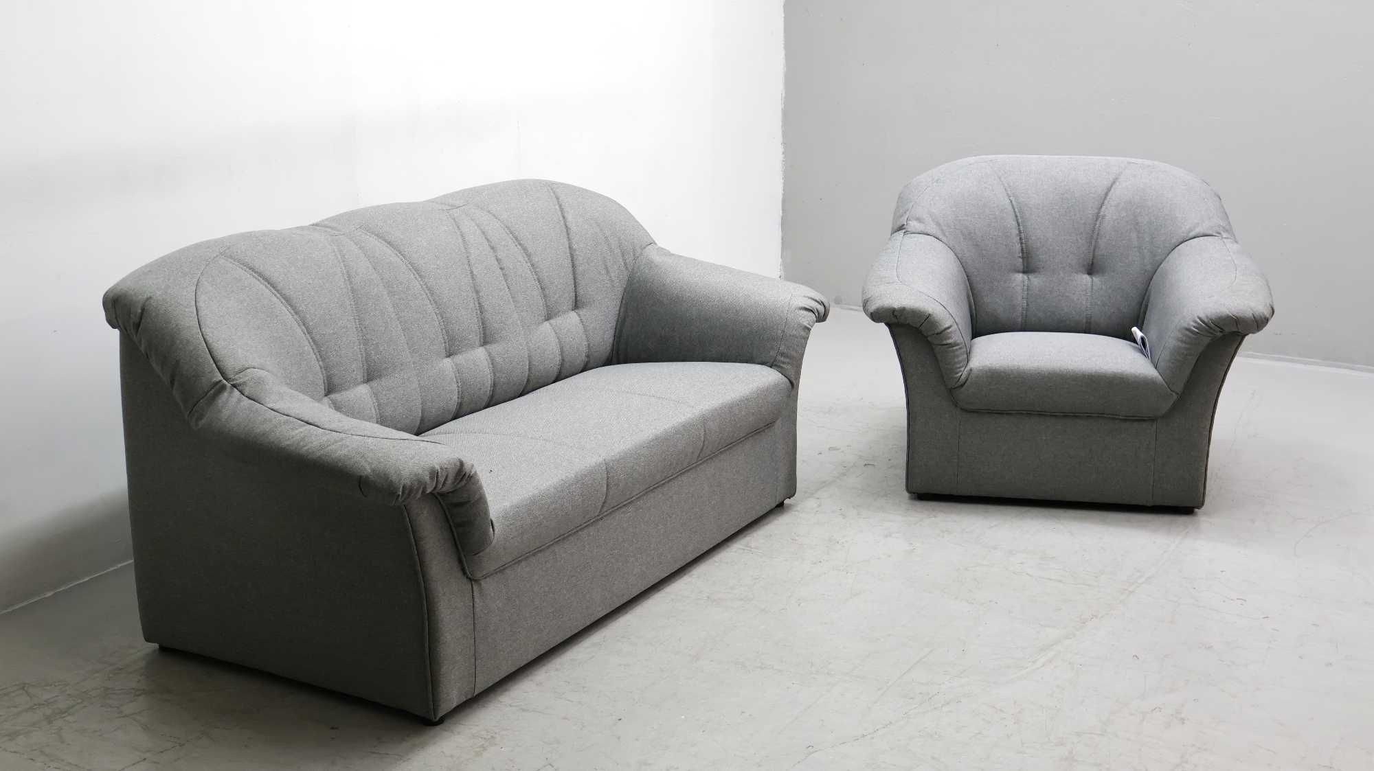 SEO nowy komplet 3+1 SOFA KANAPA zestaw z szara tkanina - salon