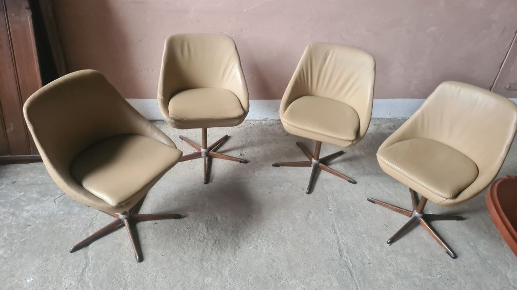 Skórzane Fotele Vintage 4szt