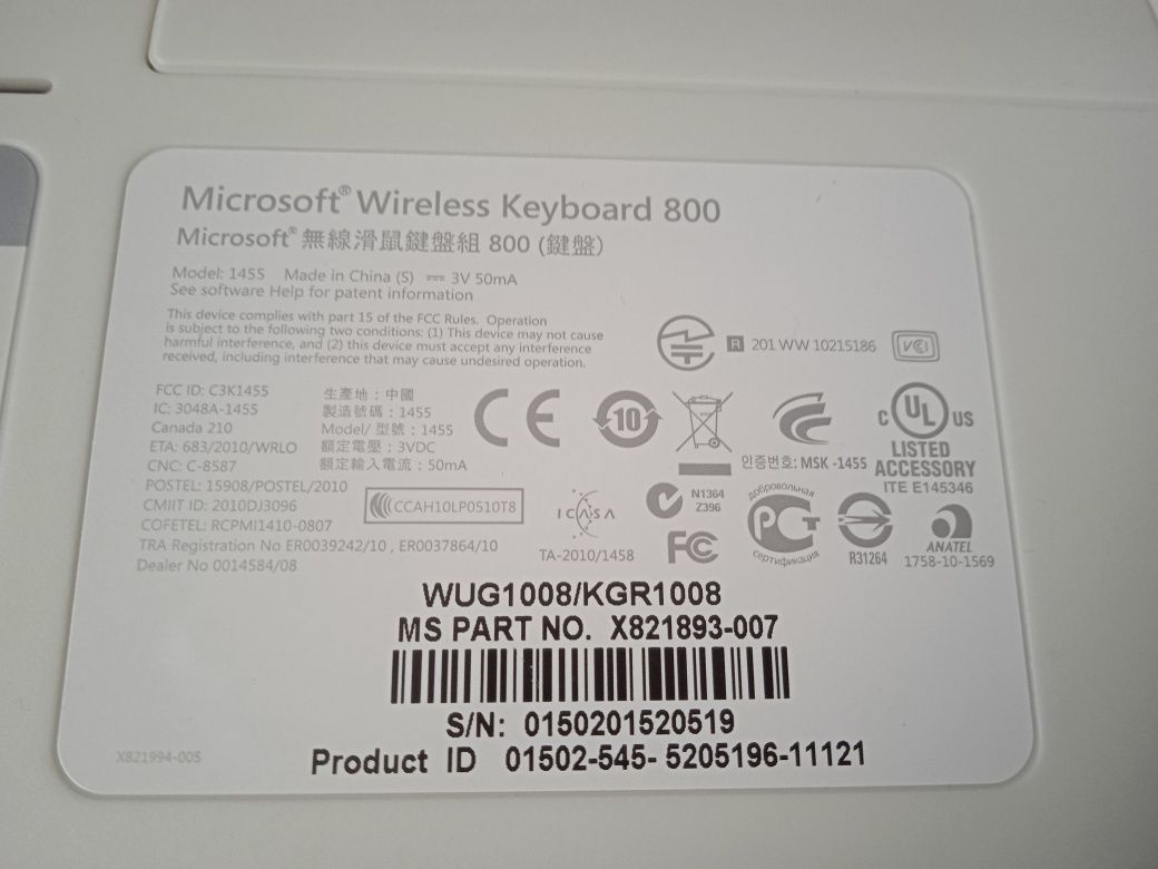 Klawiatura Microsoft na części