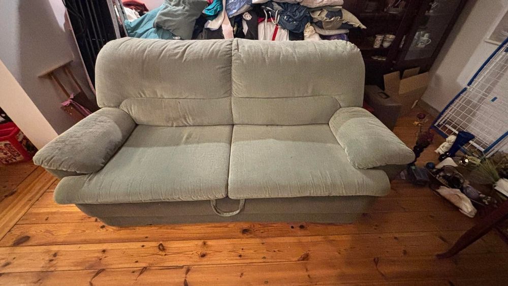 Rozkładana kanapa sofa 3 osobowa zielona