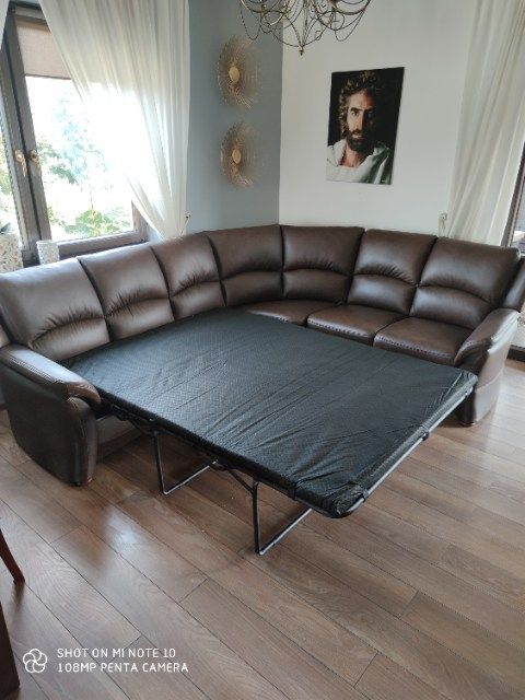 Narożnik kanapa sofa narożna HELSINKI naturalna prawdziwa skóra