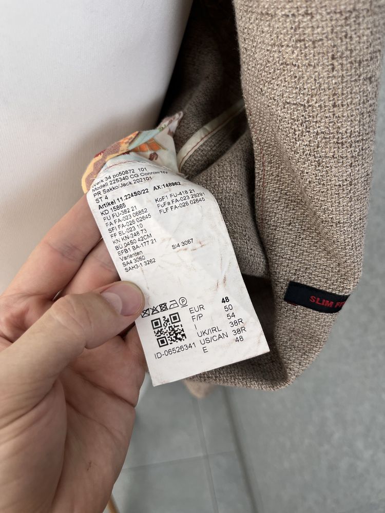 Льняний піджак club of gents suitsupply zegna