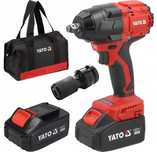 YATO KLUCZ UDAROWY AKUMUL. BEZSZCZOTKOWY 18V 800NM  2x4Ah  TORBA ADAPTER