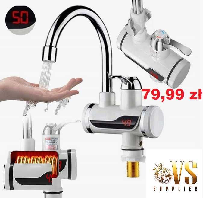 Elektryczny przepływowy podgrzewacz wody 3000W – kran LCD 30-60°C